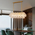 Modern gold snowflake crystal pendant light for kitchen island