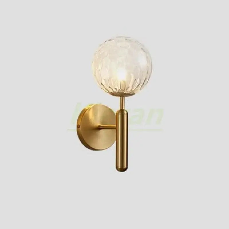 Modern gold spherical frosted glass led wall lamps bedroom sconce