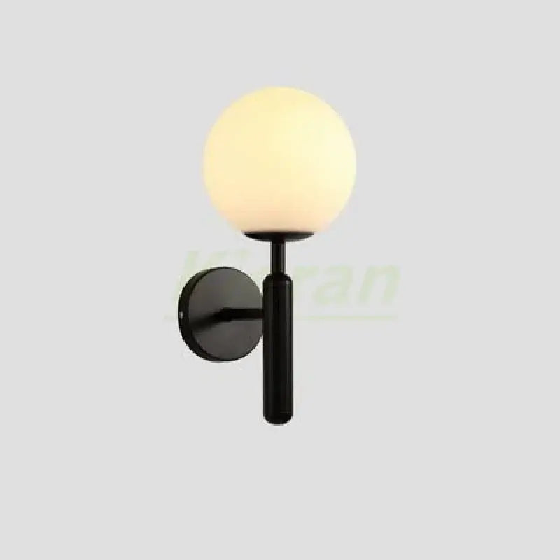 Modern gold spherical frosted glass led wall lamps bedroom sconce