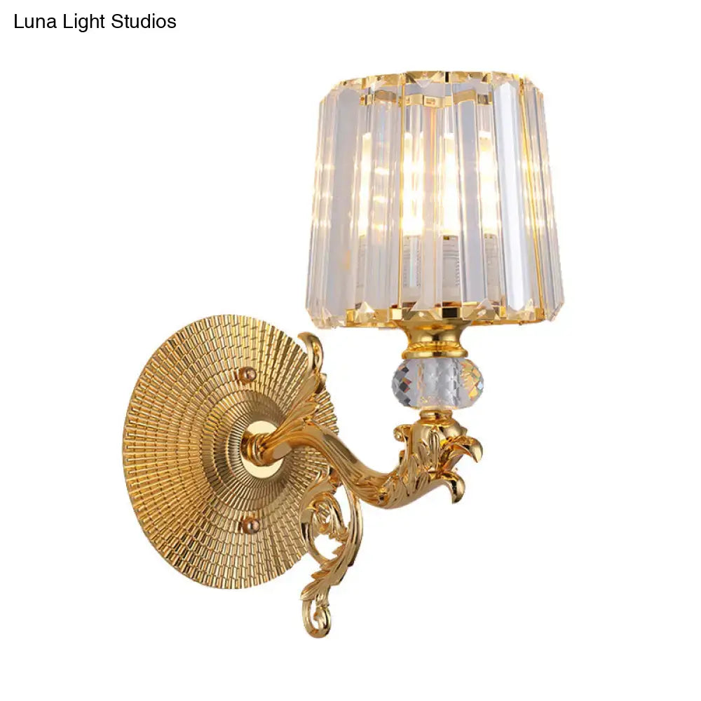 Modern gold tapered wall light fixture crystal dragon bedroom sconce