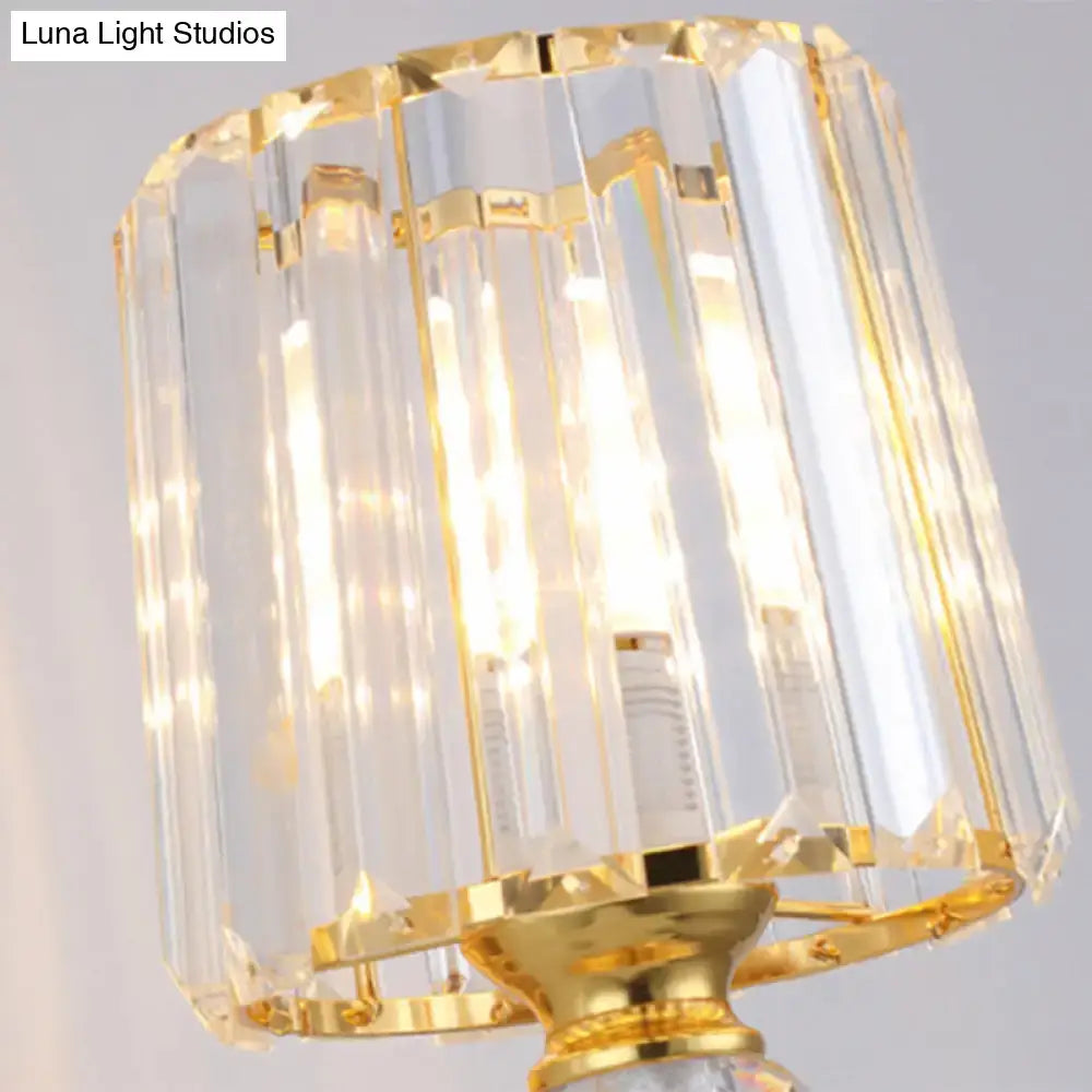 Modern gold tapered wall light fixture crystal dragon bedroom sconce