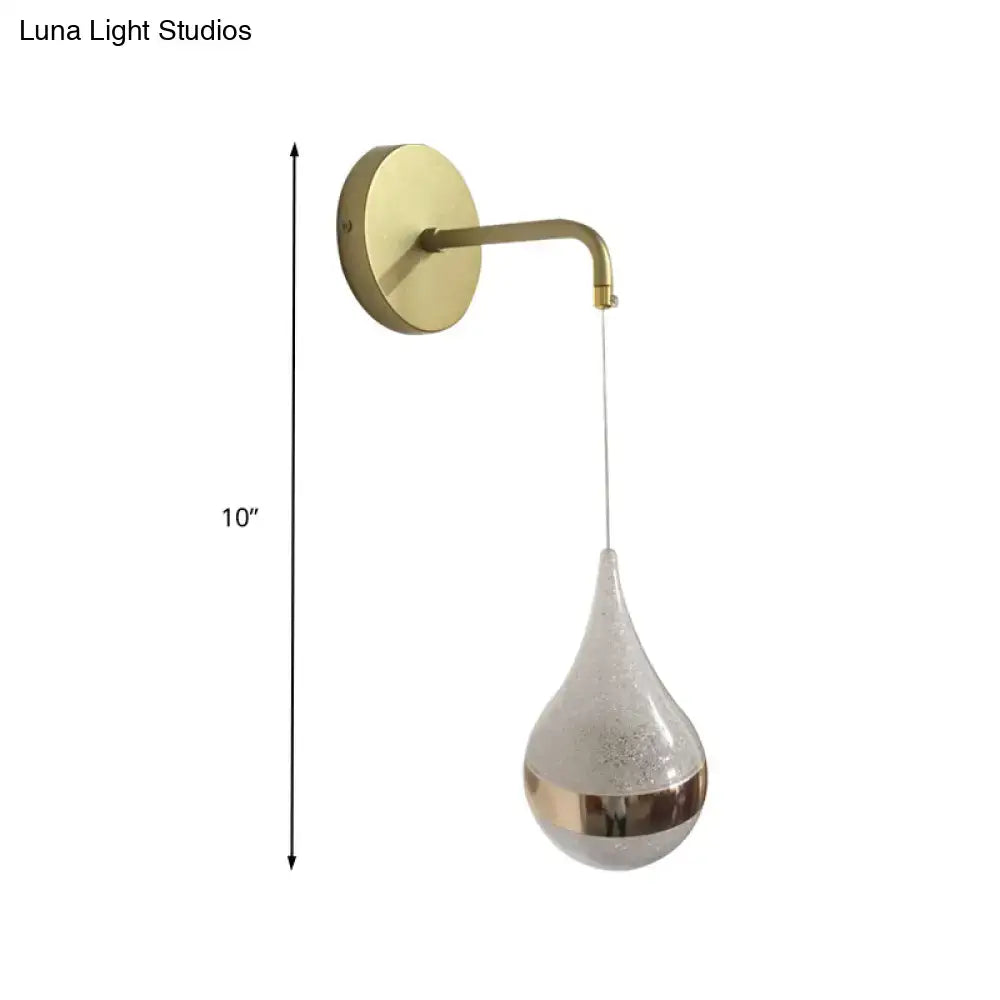 Modern gold teardrop wall sconce bedroom direct wired electric light