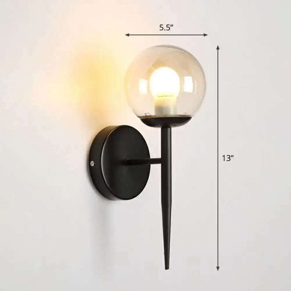 Modern gold torch wall sconce – corridor glass globe e26 e27 light