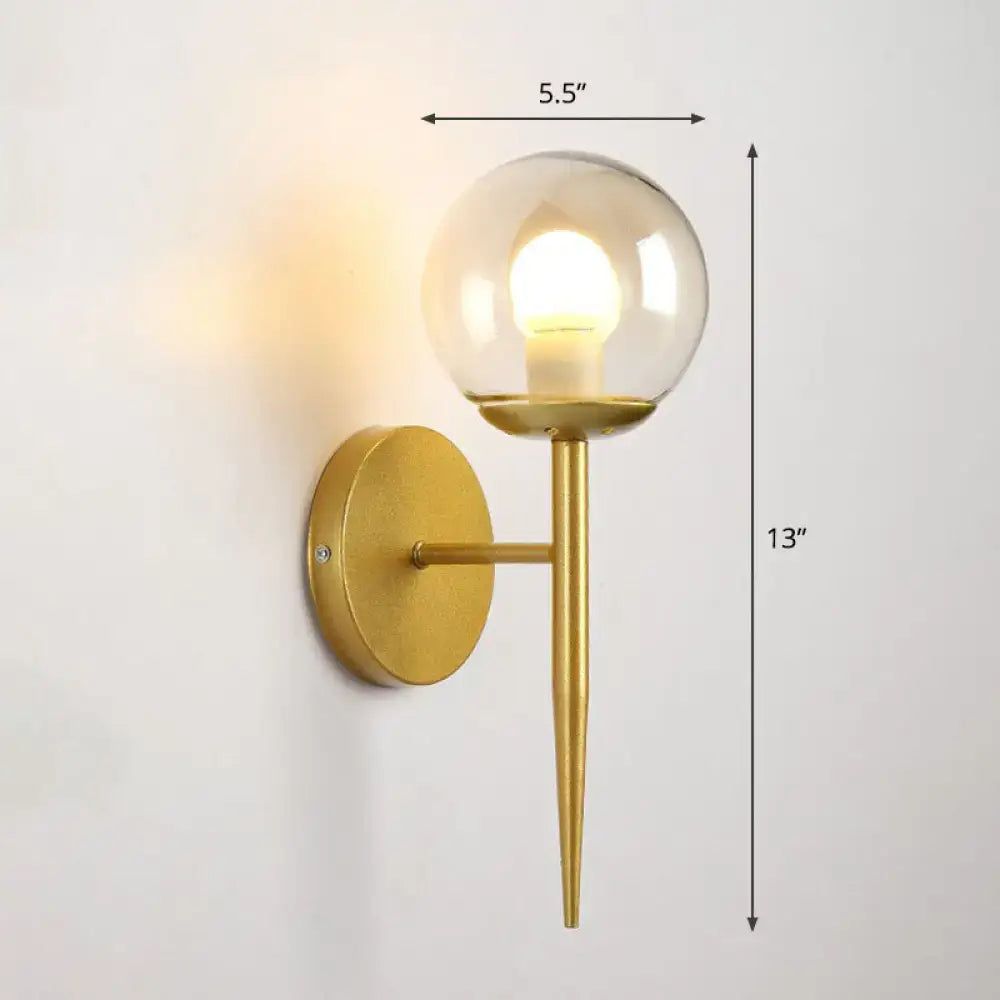 Modern gold torch wall sconce – corridor glass globe e26 e27 light