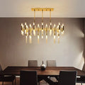 Modern gold tubular led island pendant dining room chandelier