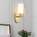 Modern gold tubular wall lamp living room glass fixture