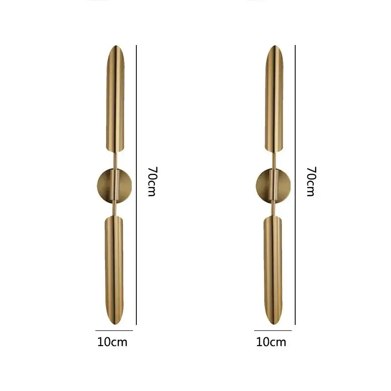 Modern gold vertical led wall lamps for living room