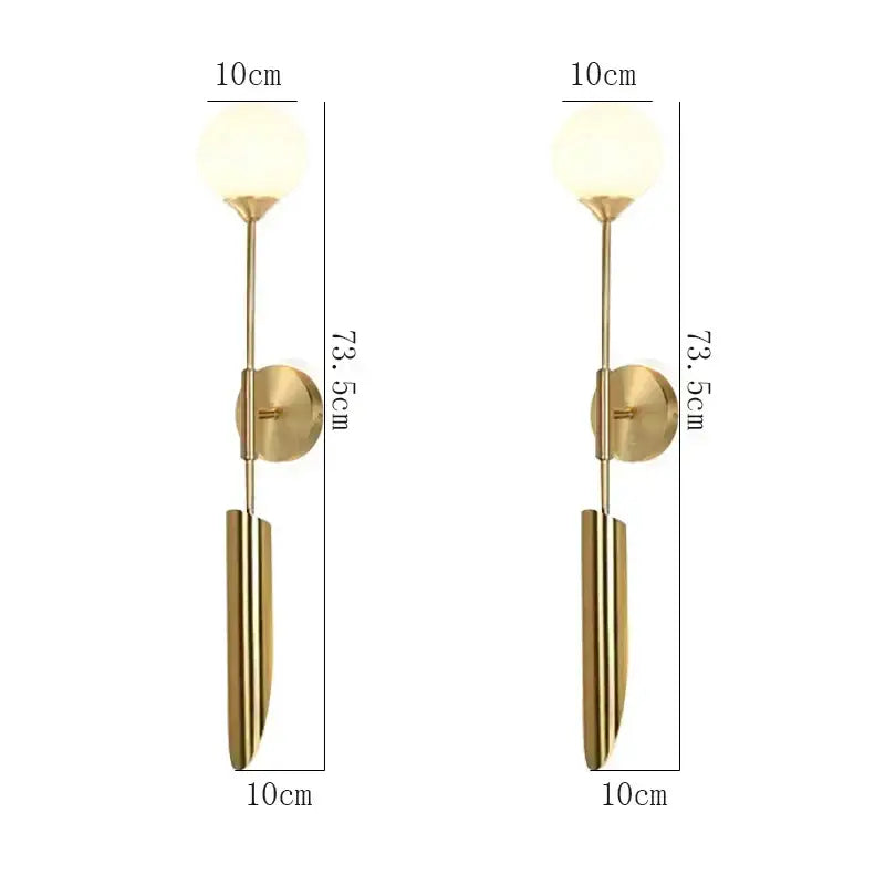 Modern gold vertical led wall lamps for living room
