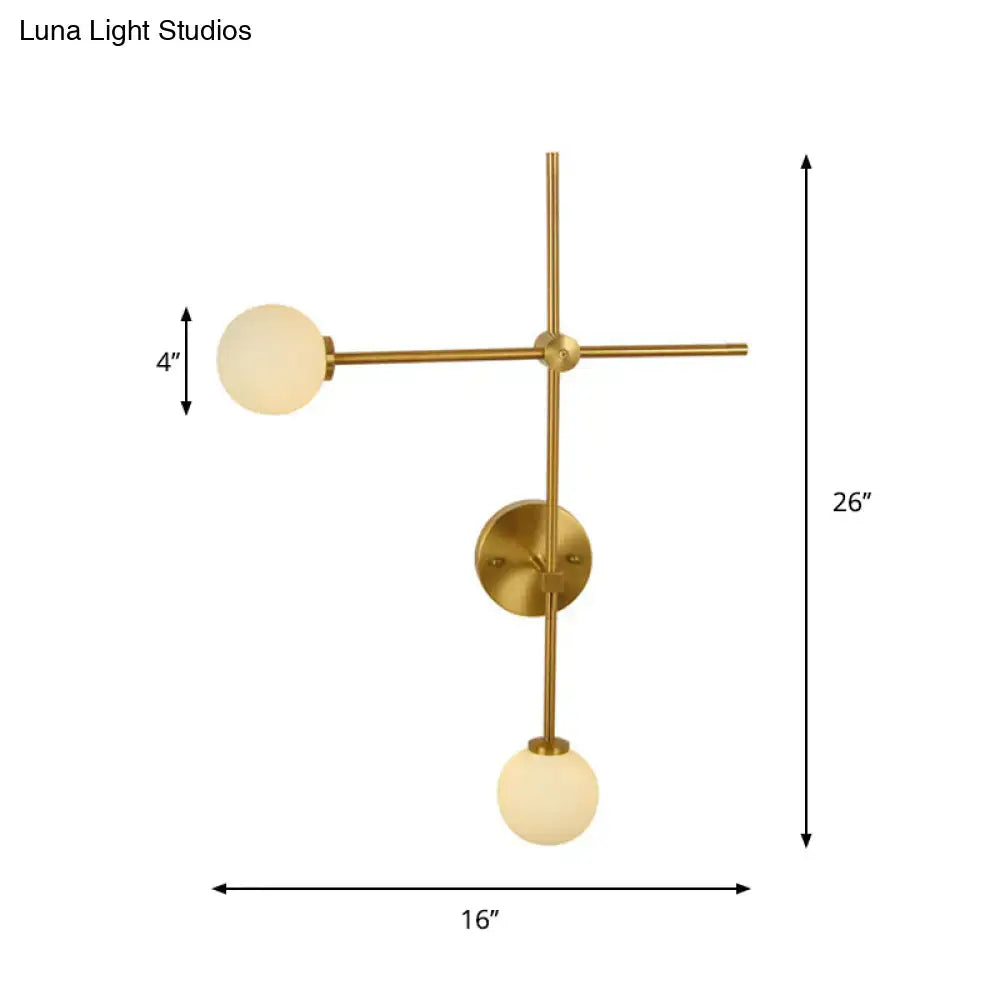 Modern gold wall mount lamp with closed glass for living room