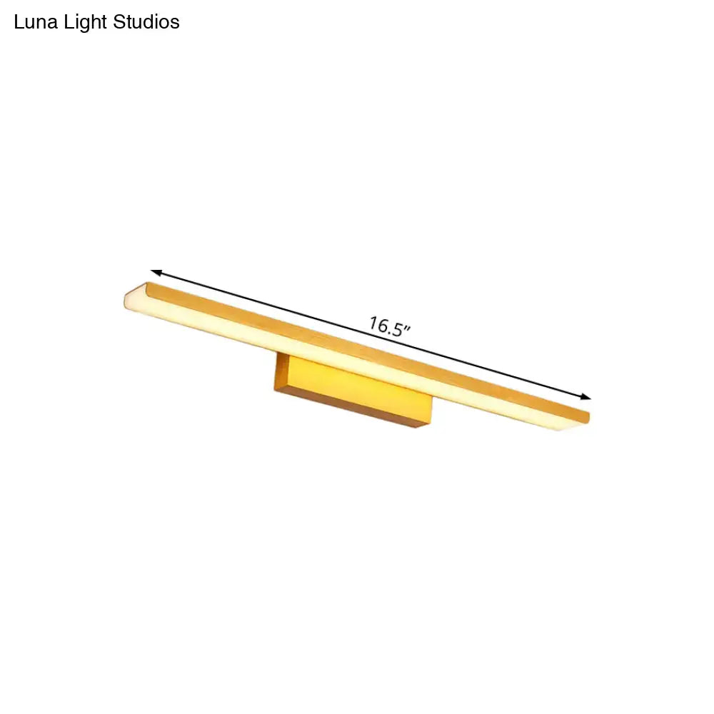 Modern gold wall mounted led vanity light warm white light bathroom