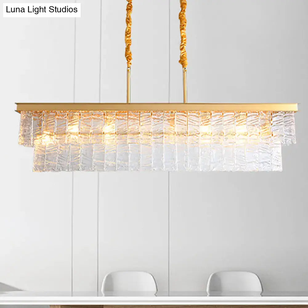 Modern gold water crystal pendant light dining room ceiling fixture