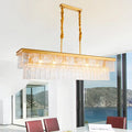Modern gold water crystal pendant light dining room ceiling fixture