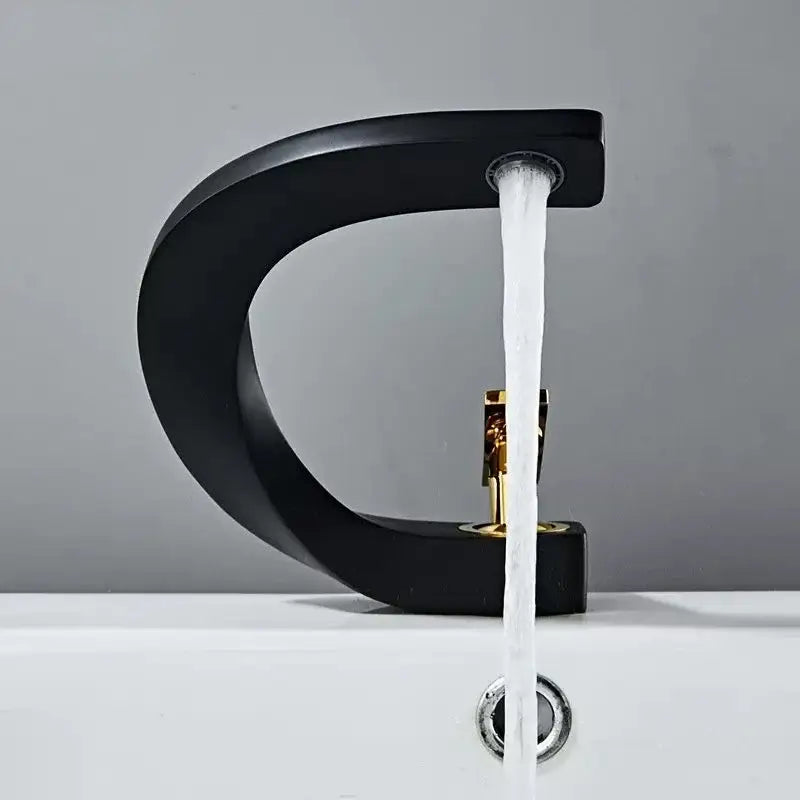 Modern gold waterfall brass basin faucet bathroom sink tap