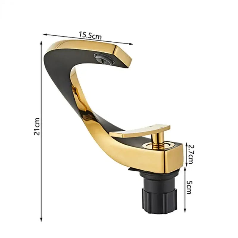 Modern gold waterfall brass basin faucet bathroom sink tap