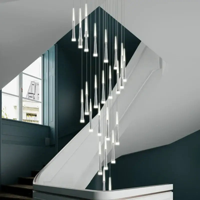 Modern gold & white acrylic led pendant lights dining room