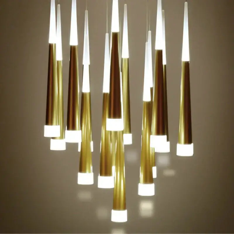 Modern gold & white acrylic led pendant lights dining room