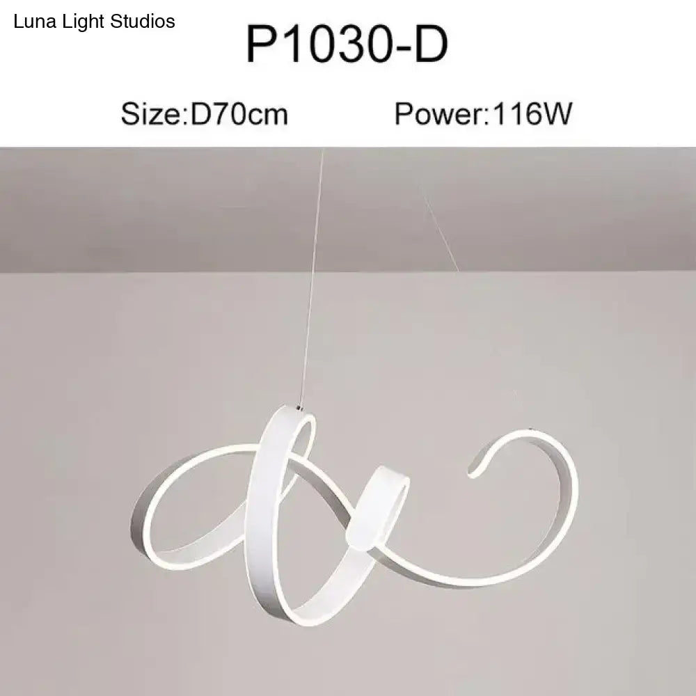 Modern gold & white led pendant lights for dining room