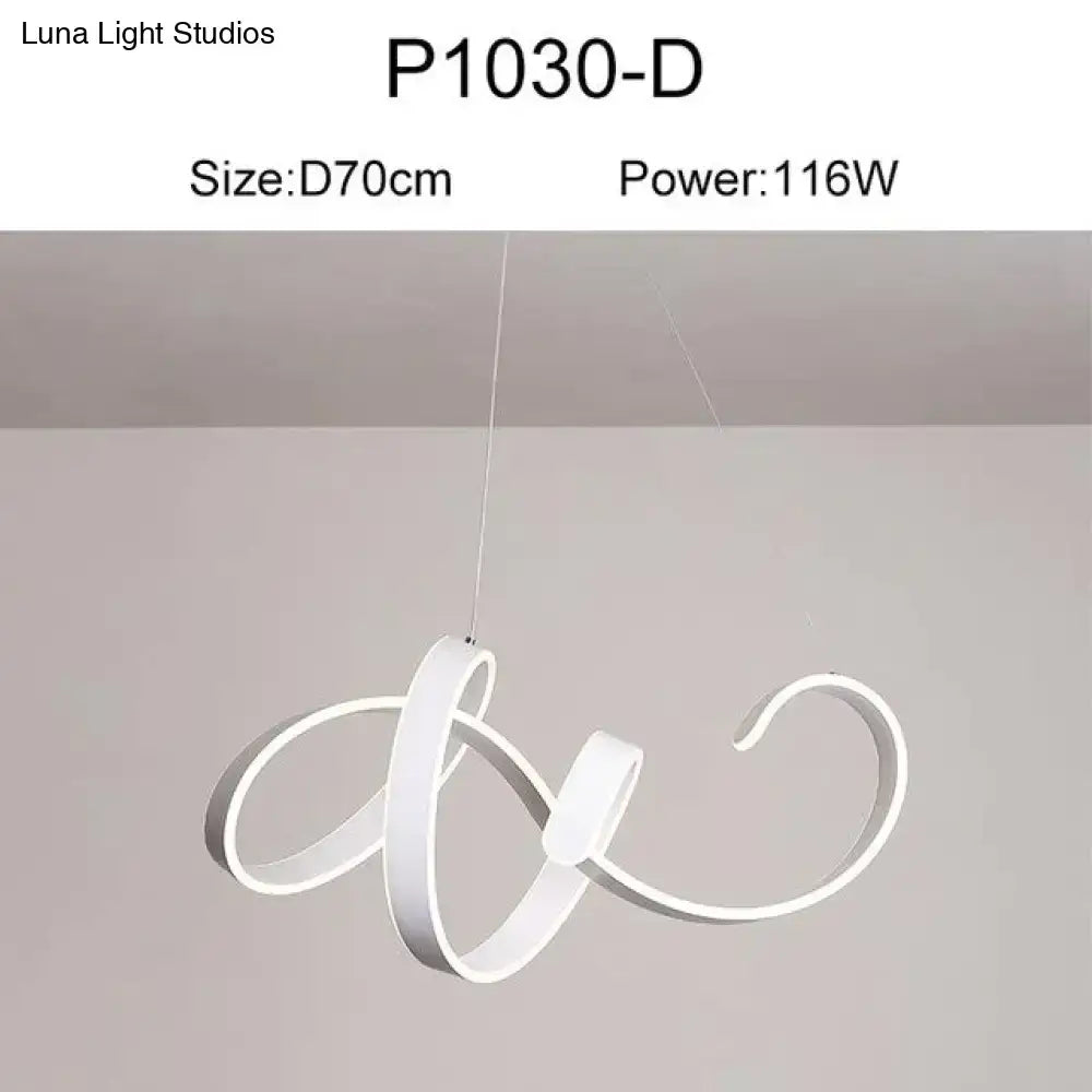 Modern gold & white led pendant lights for dining room