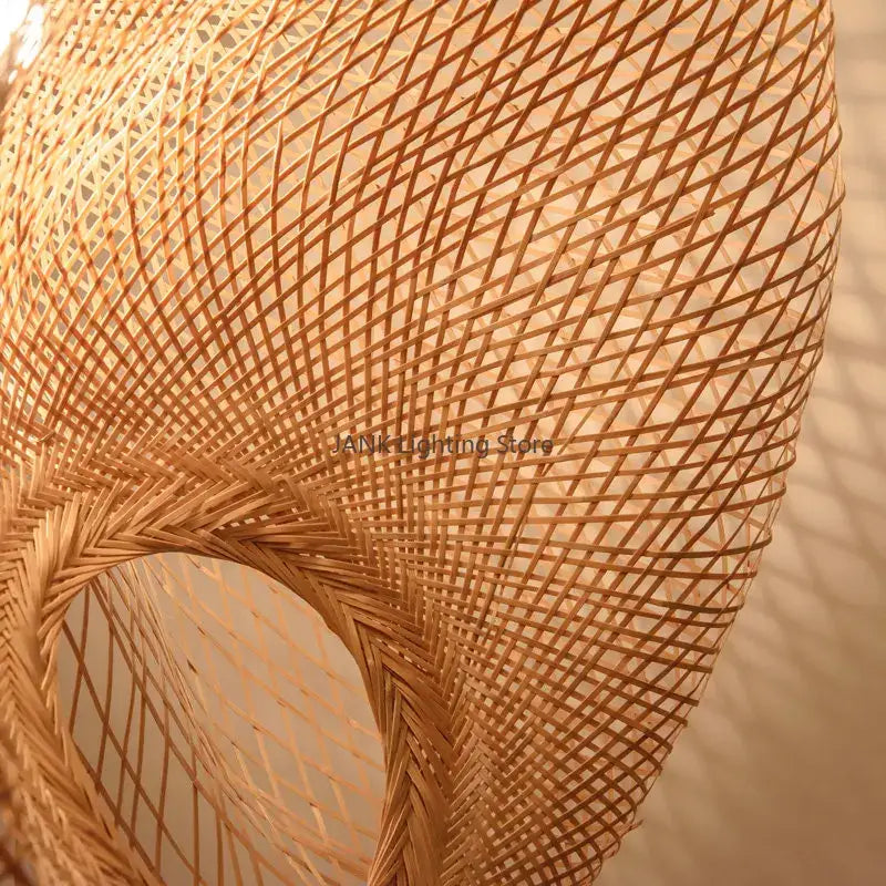 Modern golden bamboo wave shade pendant lamp dining room
