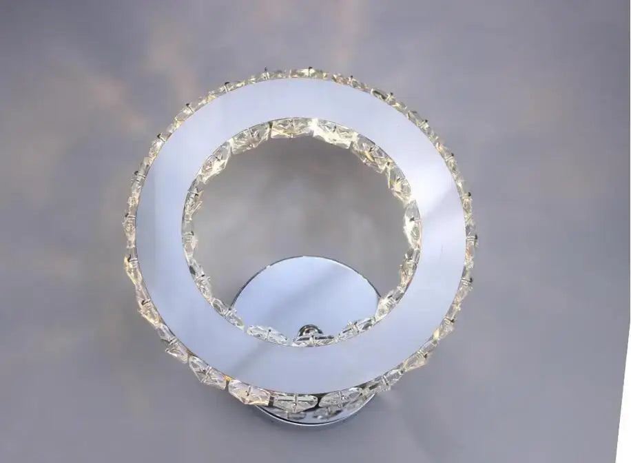 Modern golden chrome crystal led wall sconce bedroom light