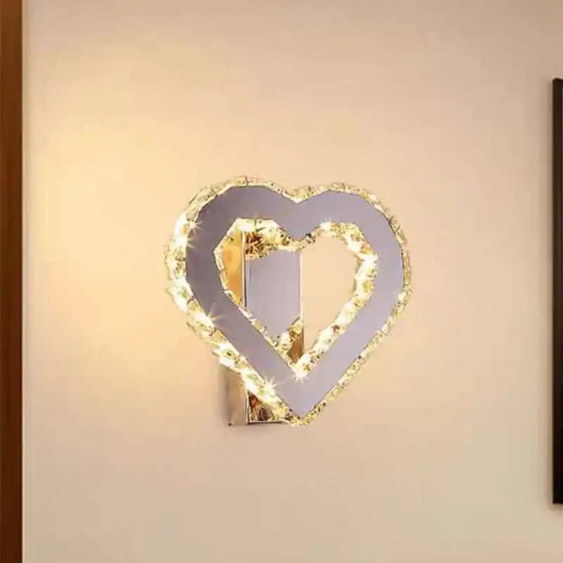 Modern golden chrome crystal led wall sconce bedroom light
