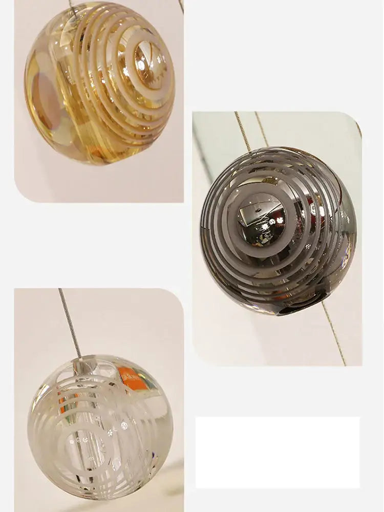 Modern golden crystal glass spiral ceiling chandelier living room
