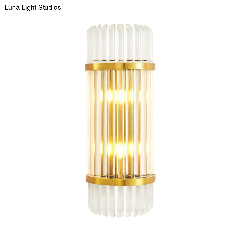 Modern golden crystal shade wall sconce bedroom lamp