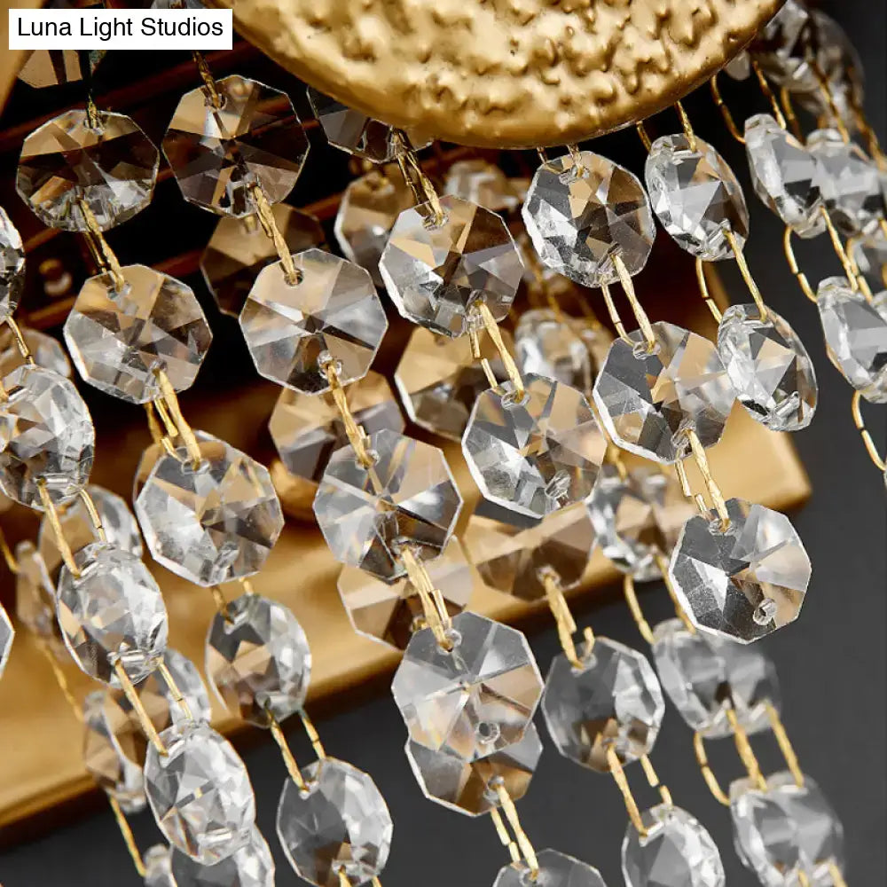 Modern golden egg wall mount light bedroom crystal sconce