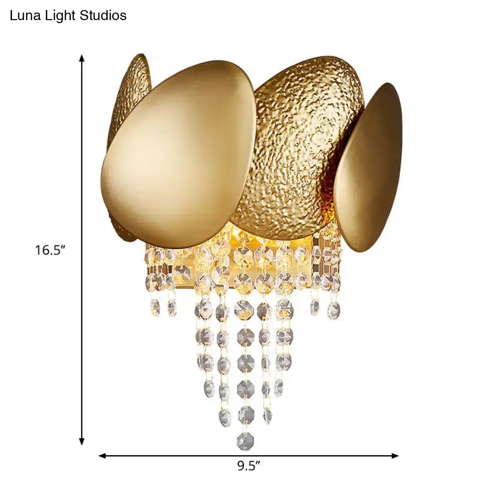 Modern golden egg wall mount light bedroom crystal sconce