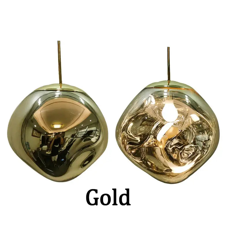 Modern golden glass lava pendant lights for dining room