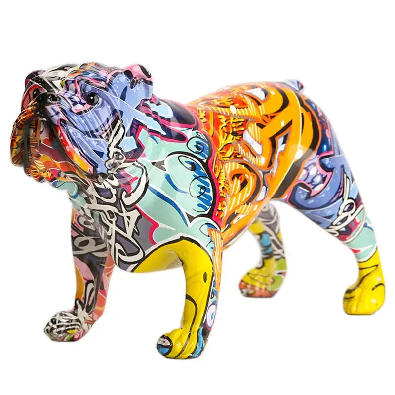Modern graffiti decorbites bulldog figurines living room art ornament