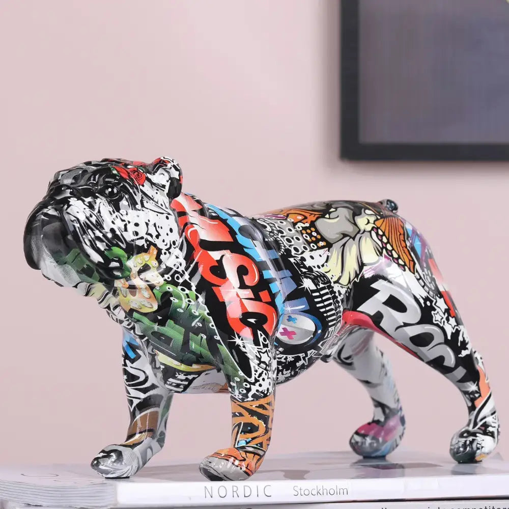 Modern graffiti decorbites bulldog figurines living room art ornament