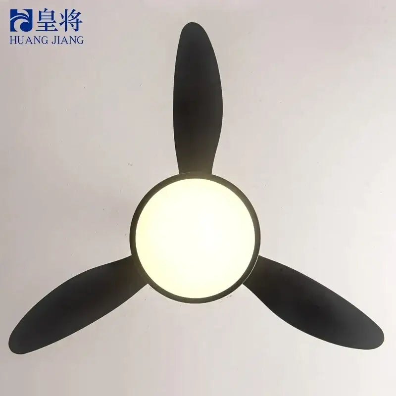 Modern gray and light wood led modern design ceiling fan bedroom