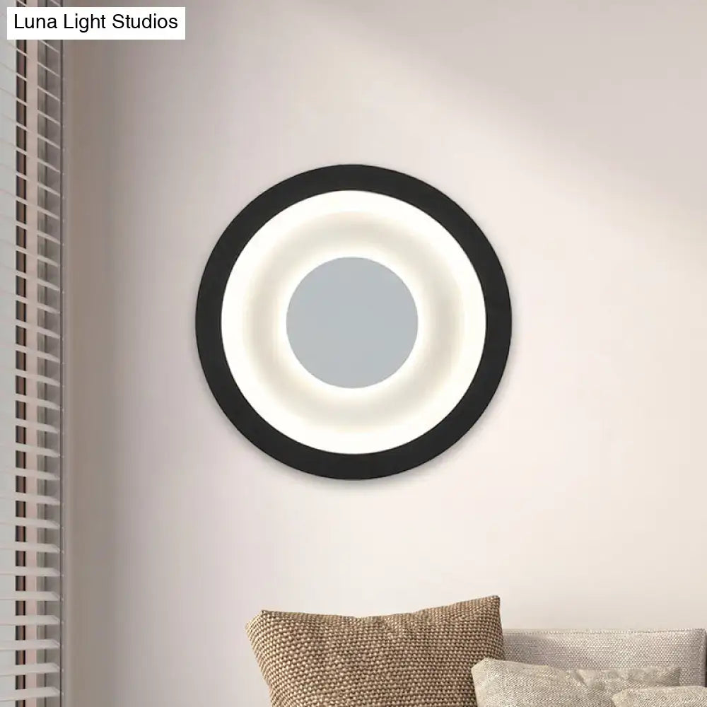 Modern gray & black led circle sconce living room wall mounted lamp