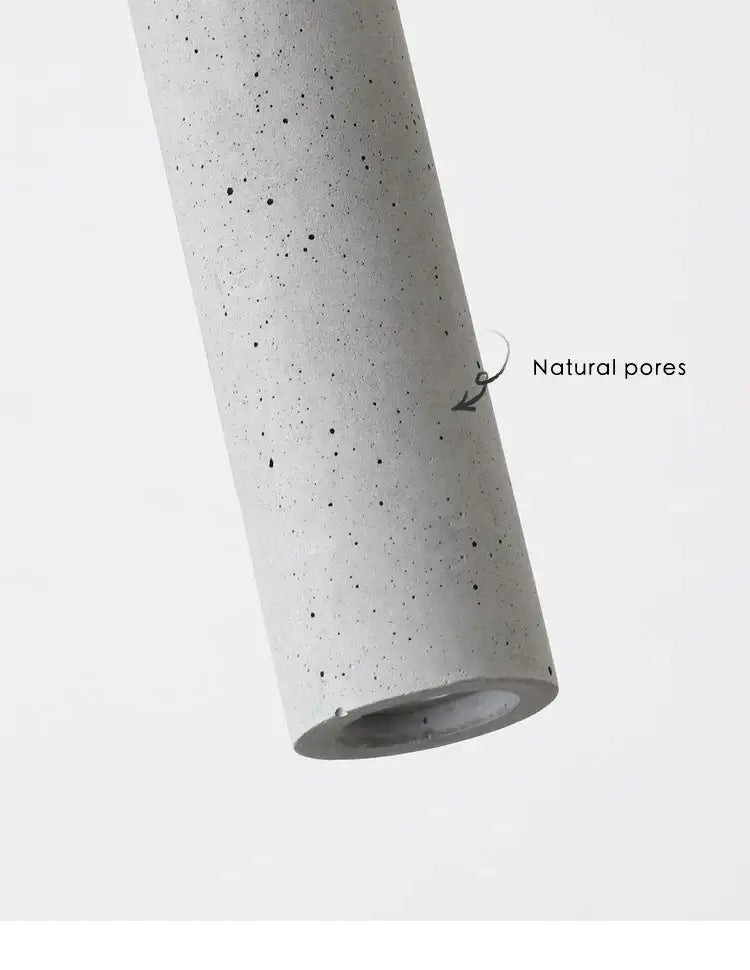 Modern gray concrete tube pendant light dining room triple chandelier