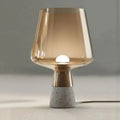 Modern gray glass and concrete table lamp for bedroom decor