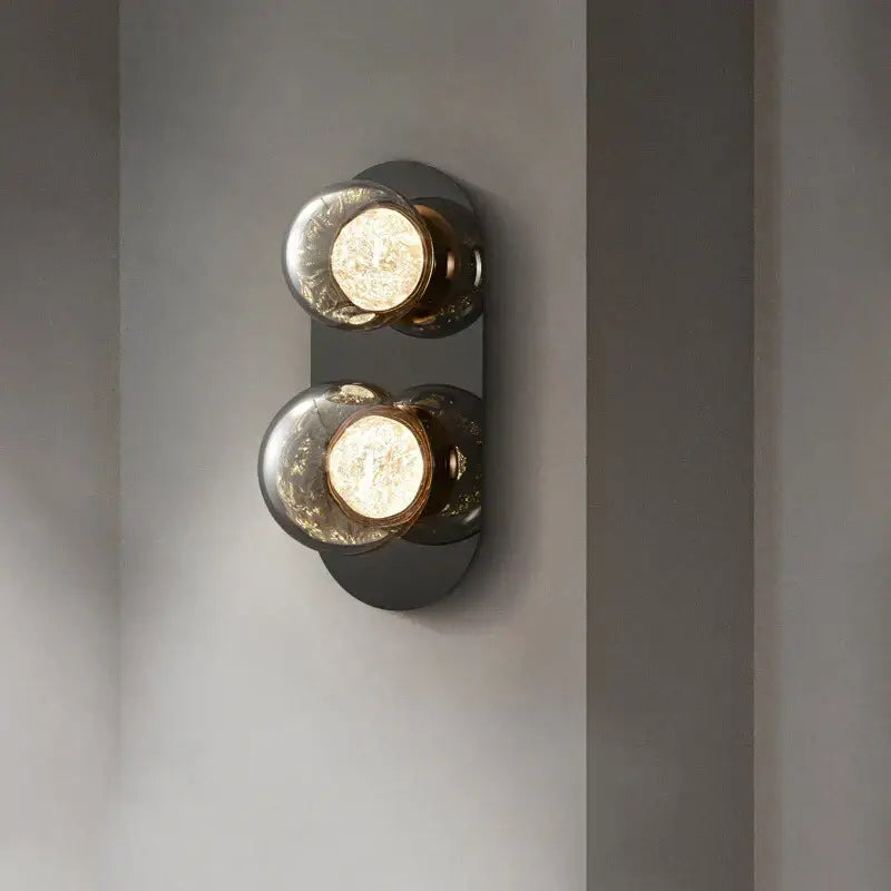 Modern gray glass wall lights living room black sconce