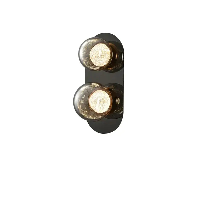 Modern gray glass wall lights living room black sconce