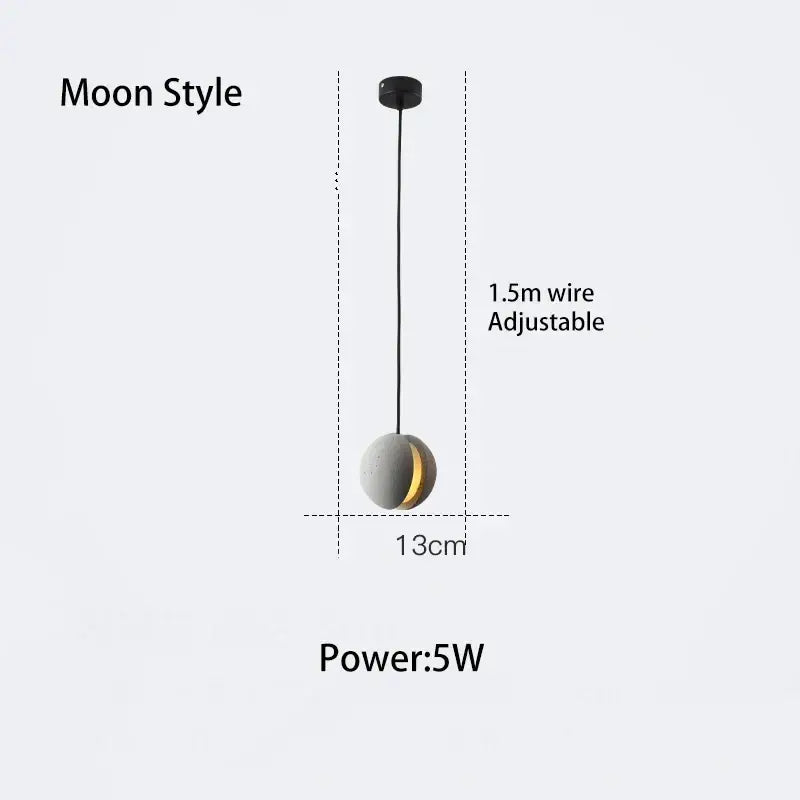 Modern gray & gold cement chandelier dining room pendant light