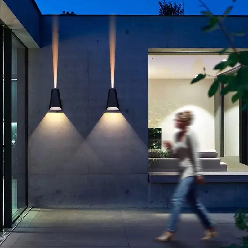 Modern gray led wall washer outdoor sconce for garden and villa
