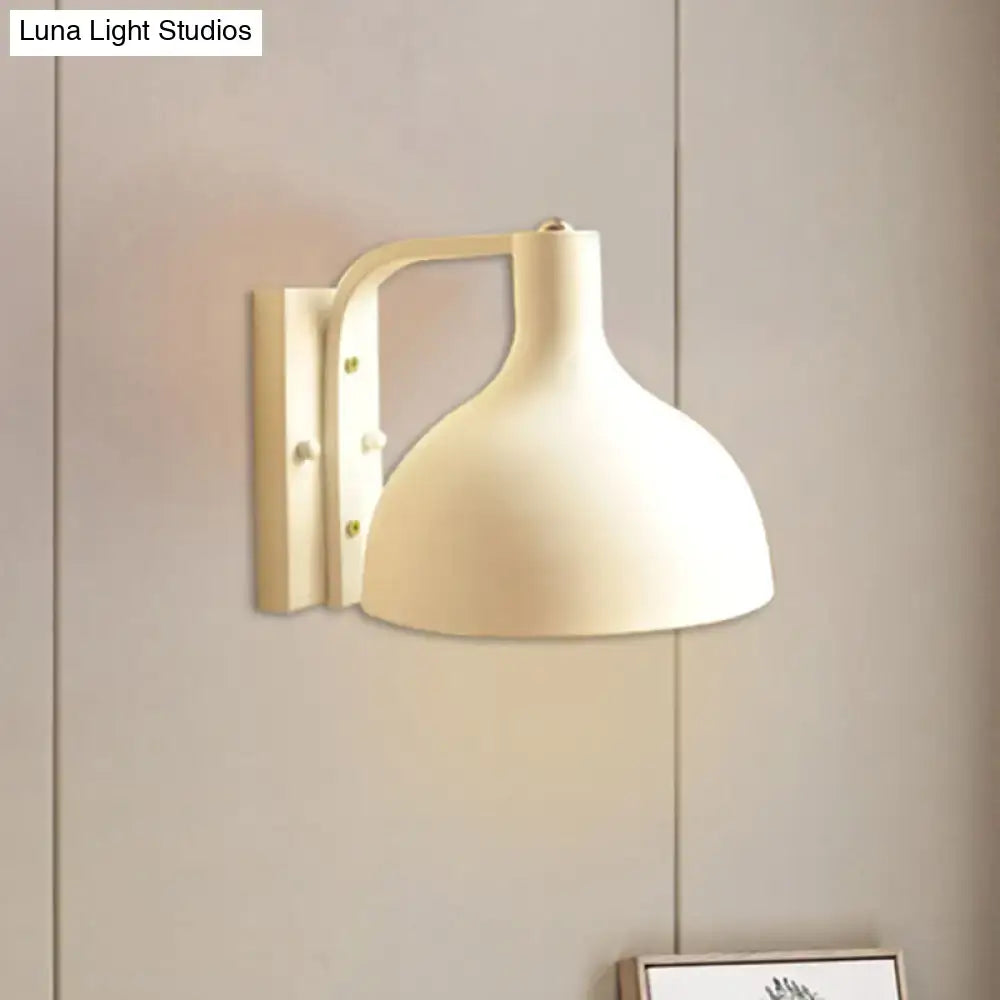 Modern gray metal domed wall sconce – hallway adjustable light