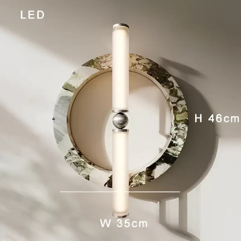 Modern green black marble wall lamp bedroom frosted glass sconce