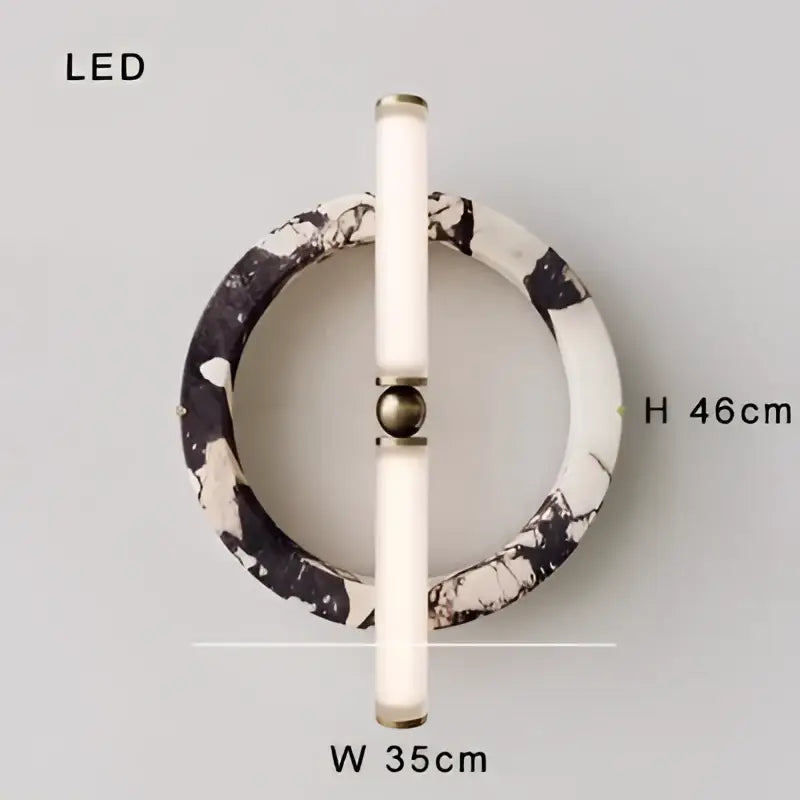 Modern green black marble wall lamp bedroom frosted glass sconce