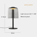 Modern green glass table lamp for bedroom with led bulb