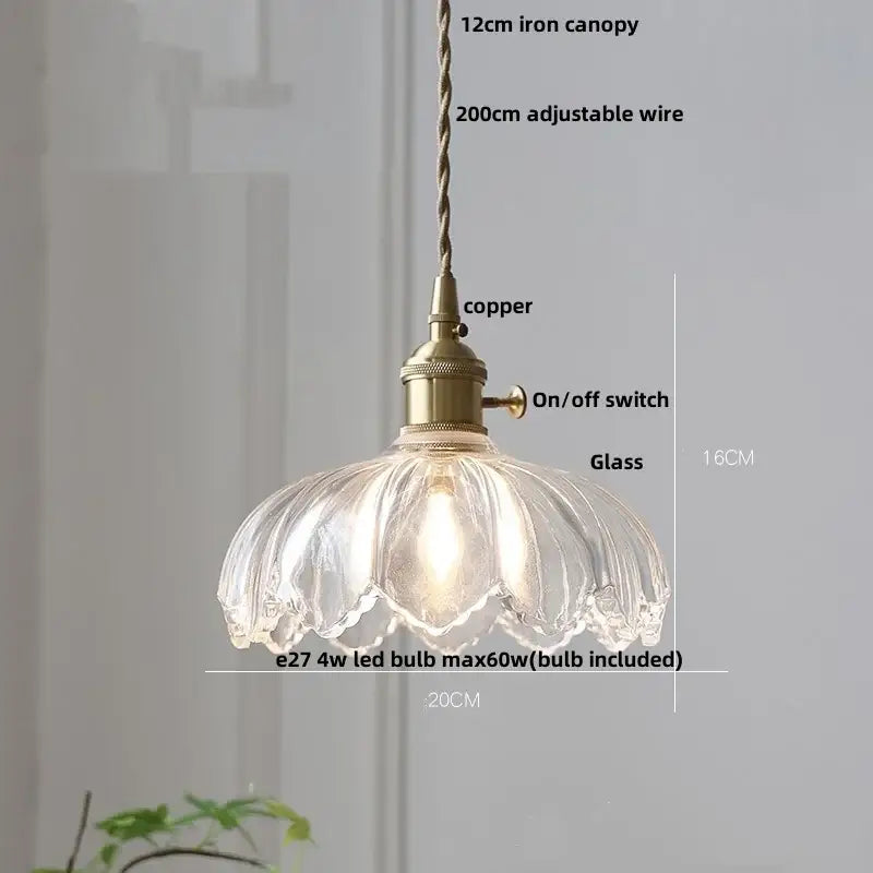 Modern green glass walnut wood pendant light dining room