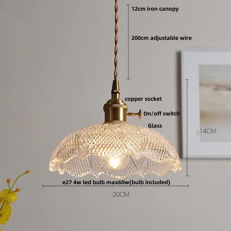 Modern green glass walnut wood pendant light dining room