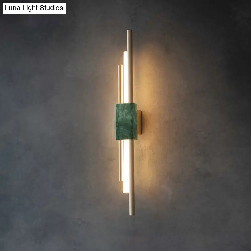 Modern green marble and gold wall sconce light bedroom decor
