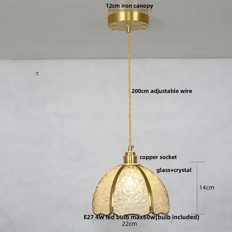 Modern green mosaic crystal glass led pendant lamp dining room