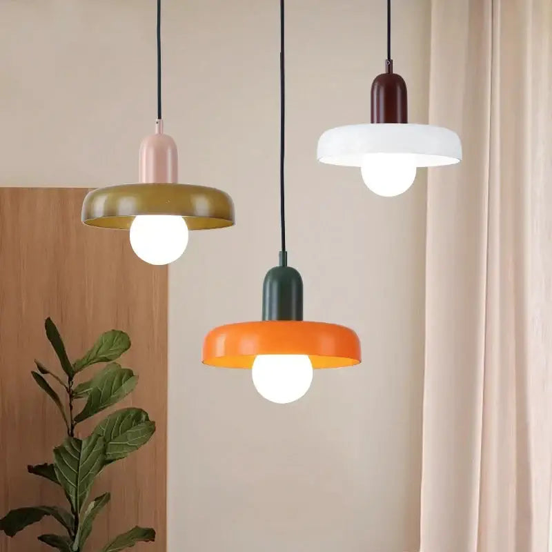 Modern green & white colorful glass pendant lights dining room