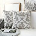 Modern grey geometric embroidered cushion cover living room set